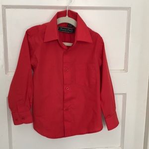Red boys dress shirt, size 4